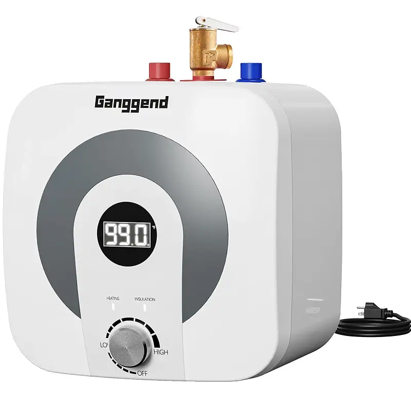 4 Gallon Electric Water Heater, 1500W 110V Mini Tank Under Sink Instant Hot Water Heater with Pressure Relief Valve, Digital Display for Kitchen, RV, Laundry, Food Truck