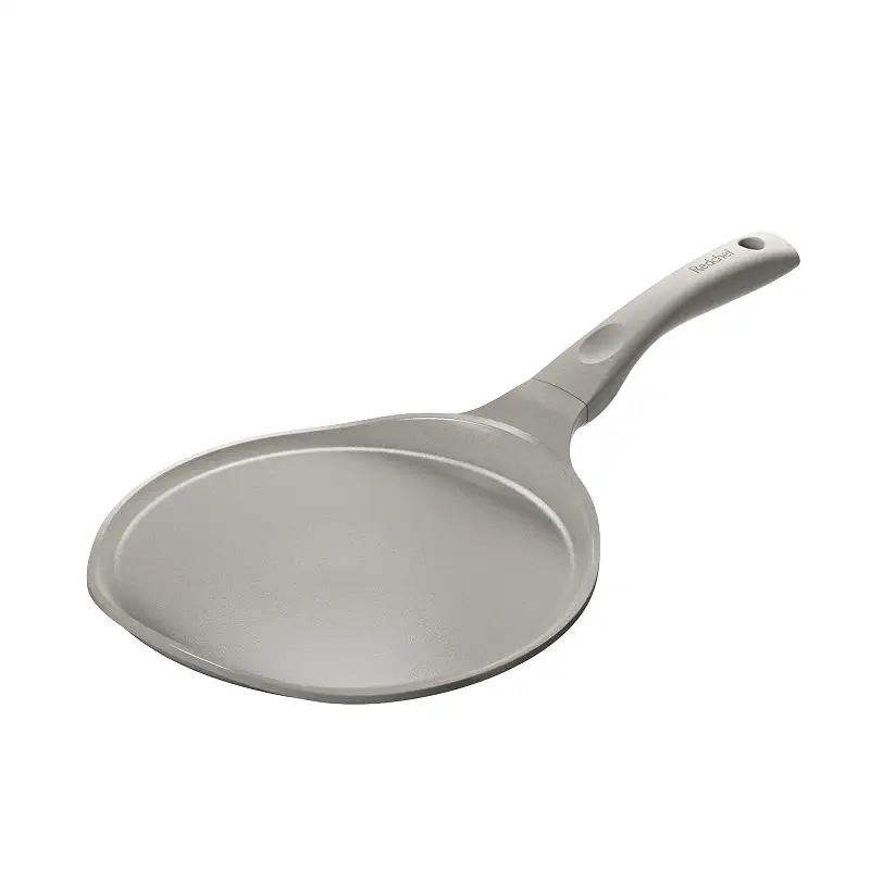 Redchef Crepe Pan Nonstick, Comal Para Tortillas for Crepes, 10 Inch Ceramic Tortilla Pan for Roti Dosa Tawa, Pancake Pan Flat Skillet Griddle, All Stoves Compatible, PFAS/PFOA/PTFE Free (Gray)