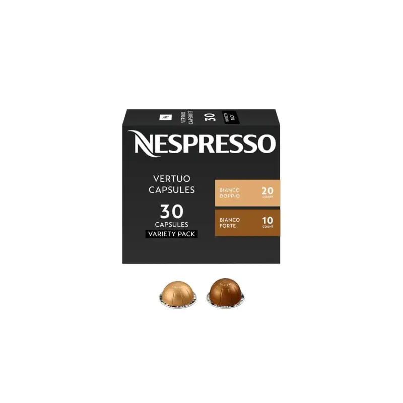 Nespresso Vertuo, Bianco Variety Pack, 30-Count Coffee Pods | Capsules Pack of 1