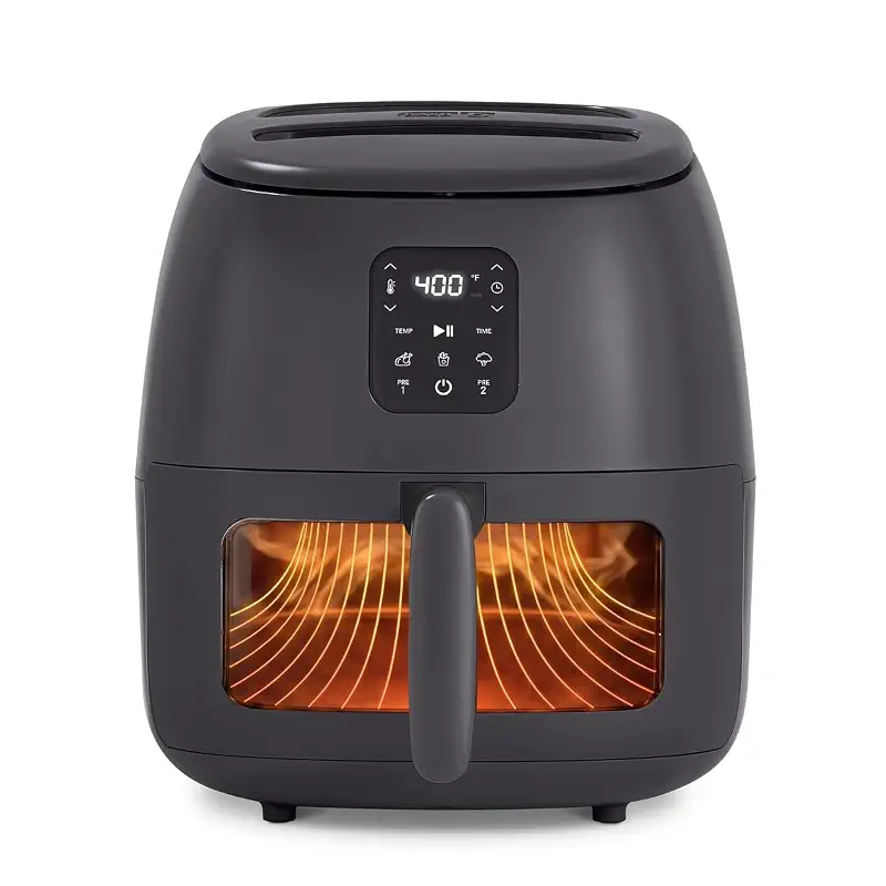 Dash 6QT Infrared Digital Air Fryer - Safe Ceramic Nonstick, Basket Style, Viewing Window, Custom Presets & Auto Shake Reminder - Dishwasher Safe Parts, 6 Quart Family-Size Air Fryer