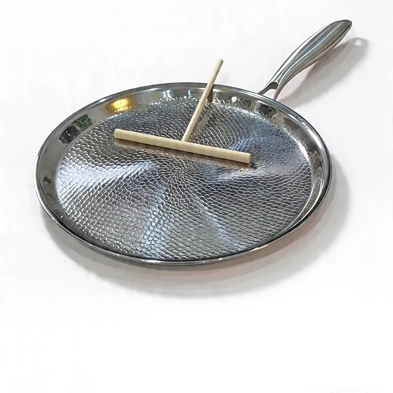 Titanium Crepe Pan, Uncoated Hammered Flat Griddle Pan（12 Inch） | Non-Stick Titanium Frying Pan Pro,Versatile Induction Compatible Skillet for Pancakes, Eggs, Meats, Breads,Dosa，Pizza