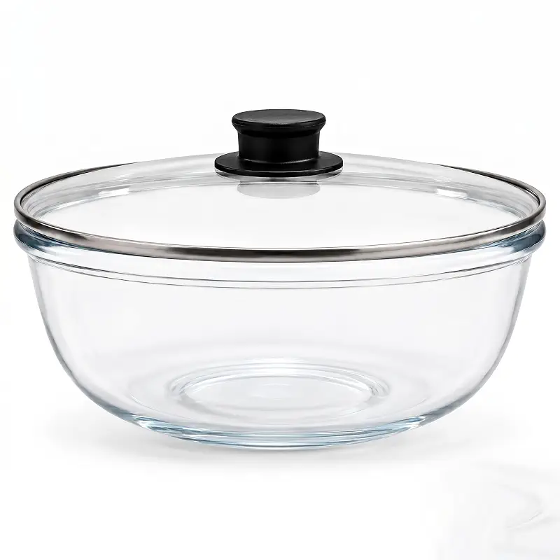 JBHO 6.7 QT Sourdough Proofing Bowl with Glass Lid, Large Borosilicate Glass Bowl for Bread Dough Rising, Clear Mixing Bowl for Sourdough Bread Making, Baking, Salad and Food Prep