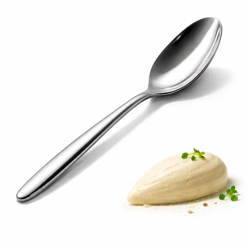 Quenelle Spoon Rocher Chef Spoon, 8.4 in 304 Stainless Steel | Large Dessert Plating Spoon, For Ice Cream Rochers, Sorbet, Mashed Potatoes, Tartare And Pastry Presentation