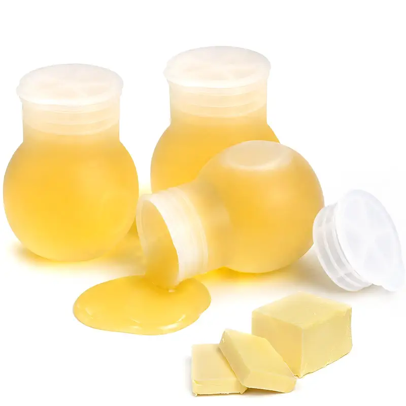 Palksky Butter Warmer, 3-Pack Silicone Butter Melting Pot with Lid & Pouring Spout, Microwave Safe Butter Melter Cup for Butter, Chocolate, Sauce, Baking and Cooking