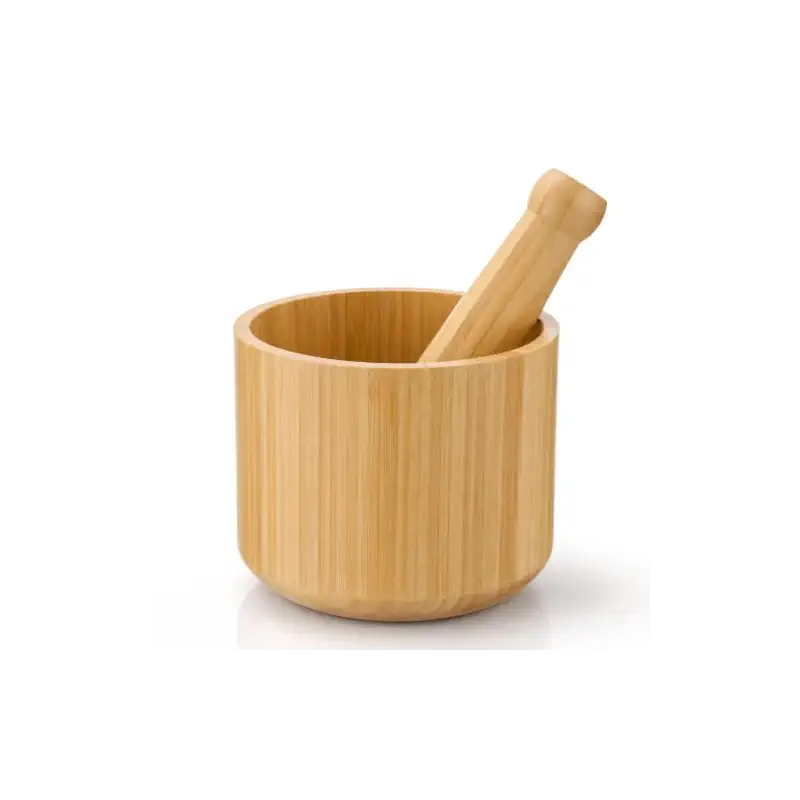 Thenshop Extra Large Wood Mortar and Pestle 7.87", Natural Wood | Spice Grinder for Herbs, Garlic, Pepper, Walnut Spices, Kitchen Essentials Usage, Housewarming Gift