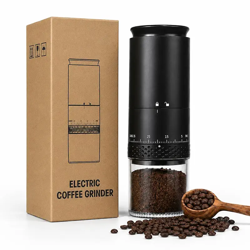 Portable Electric Coffee Grinder,Stainless Steel Conical Mill, USB-C Cordless Coffee Bean Grinder, 38 Adjustable Grind Settings for Espresso, Pour Over, French Press, Camping & Travel, 2000mAh Battery