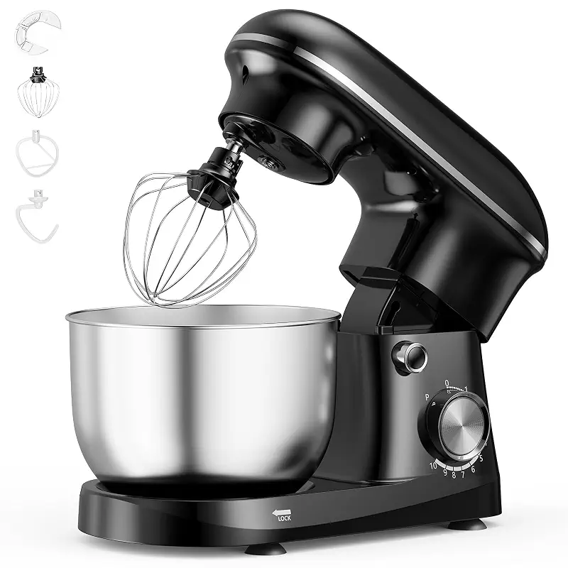 OLIXIS 4.2 Qt Stand Mixer, 10-Speed Tilt-Head Electric Mixer for Baking | Include Dough Hook, Whisk, Flat Beater & Splash Lid, 10 Speeds Handle Cakes, Cookies & Bread Dough, Compact, Easy-Clean Bowl