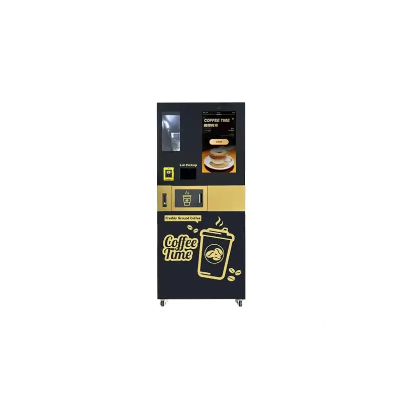 Coffee Vending Machine, Selling a Variety of hot and Cold Drinks, Accepts banknotes, Coins, and QR Code payments, Suitable for Offices, lounges, and Schools.