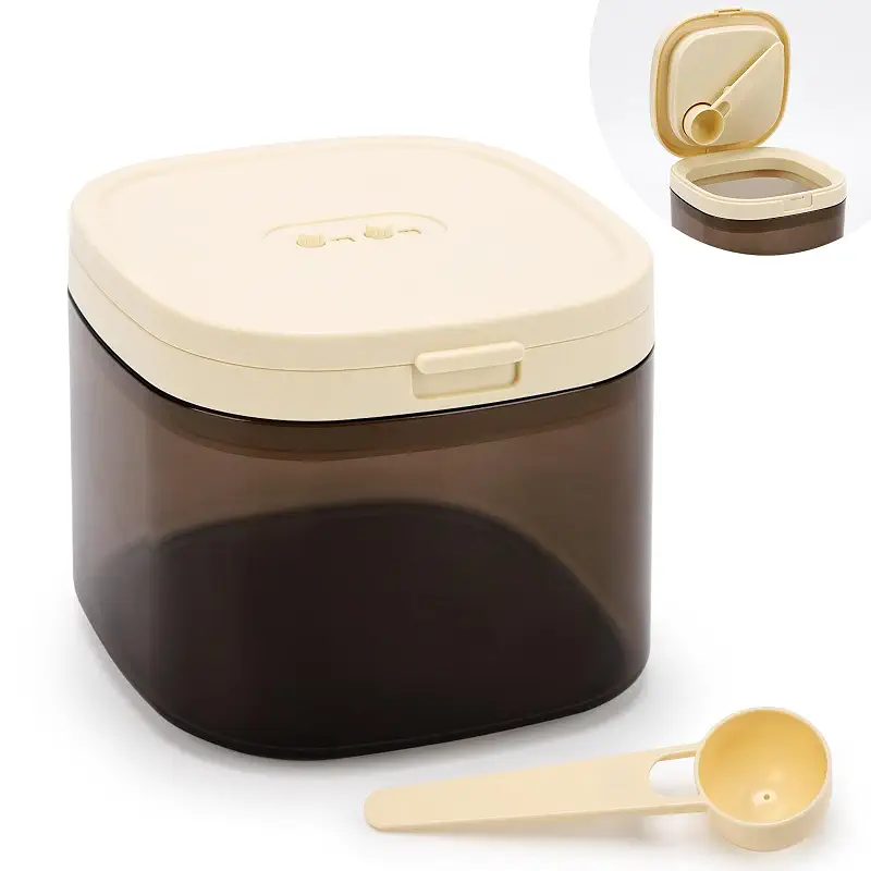 Powdered Creamer Dispenser,28oz BPA-Free Food Container with Magnetic Spoon | Rotating date dial helps track storage time, while flip-top sealed lid keeps sugar, spices and powders tidy on counters