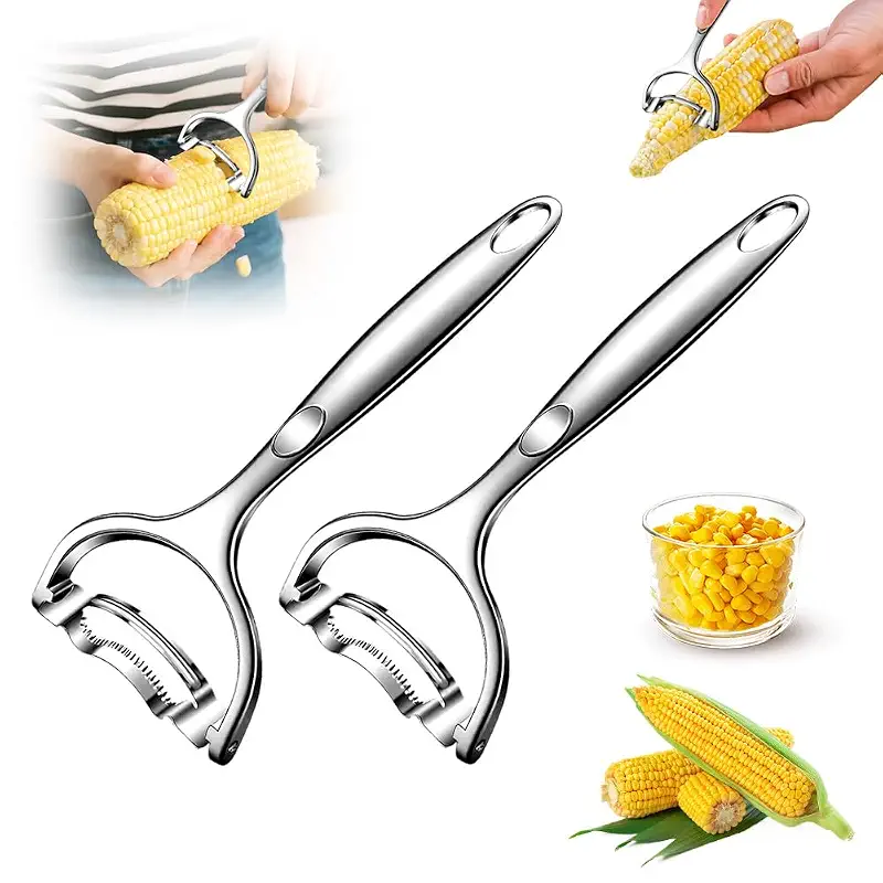 Corn Peeler Stainless Stee Corn Cob Stripper Tool Corn Thresher from the Cob, Removes Corn Kernels From Corn Cobs In Seconds Magic Corn Stripper Tool