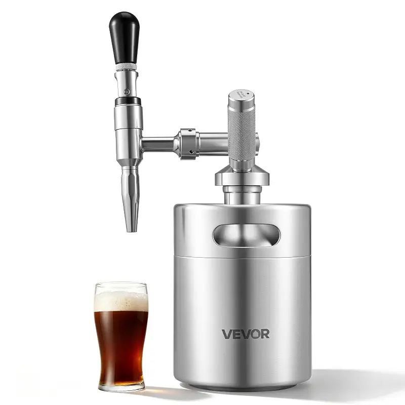 VEVOR Nitro Cold Brew Coffee Maker 68 oz Nitrogen Dispenser System, Home Brew Coffee Keg, Portable Nitrogen Infuser with Dispenser and Pressure Relieving Valve, Gift for Coffee Lovers