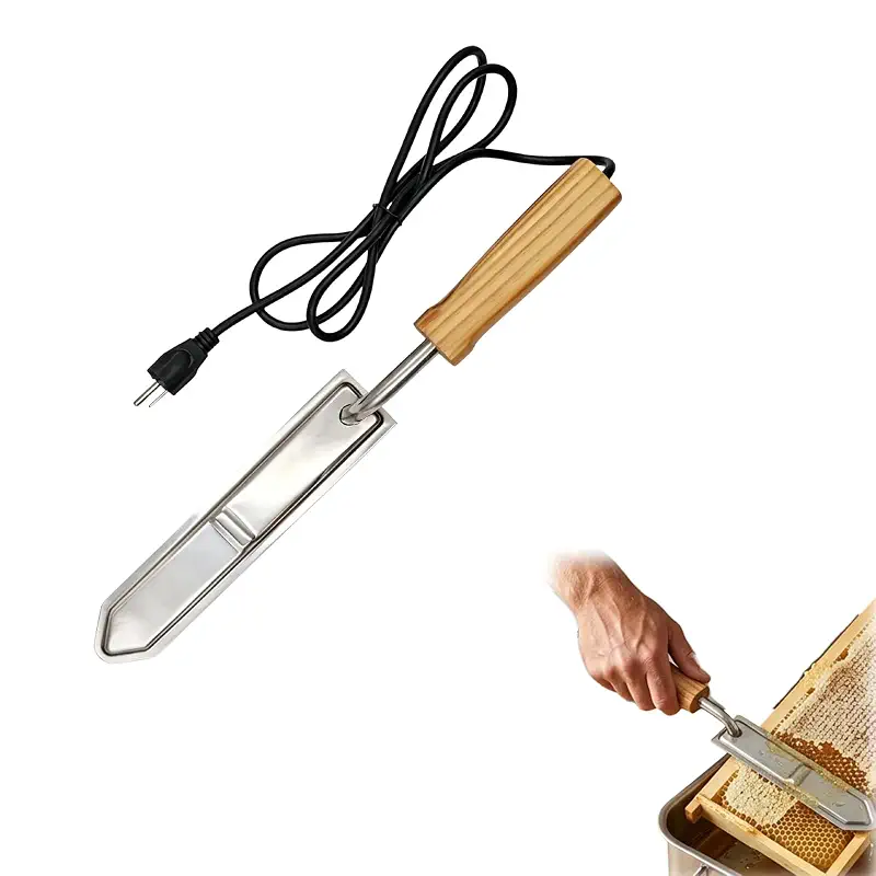 ROTORS Electric Honey Uncapping Knife, Heated Beekeeping Knife | Stainless Steel Blade, Fast Heating Cutter Scraper with Wooden Handle, for Honey Harvesting