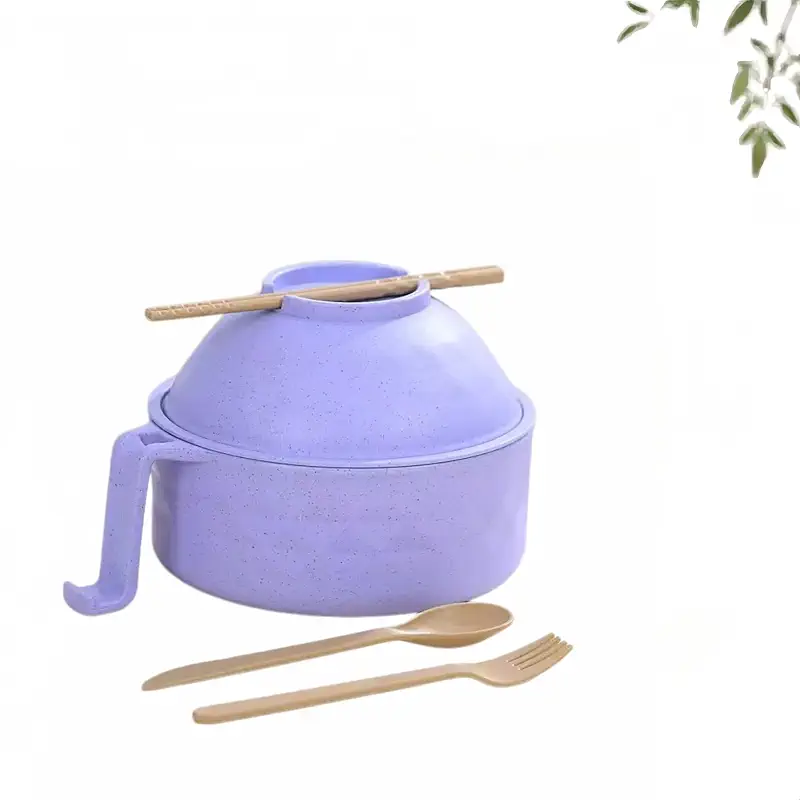 Microwave Ramen Bowl with Strainer, Ramen Bowl Set with Lid, Handles, Spoon and Chopsticks